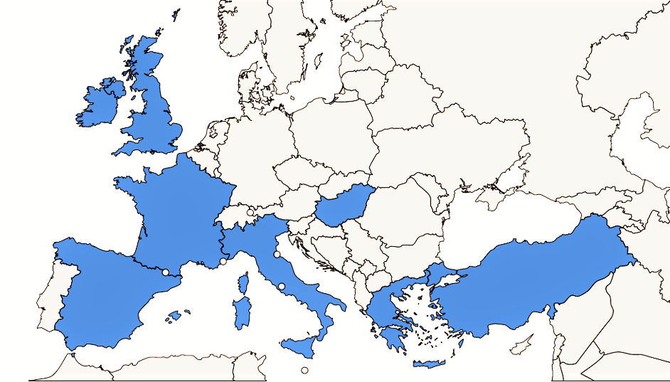 Az EuroSheep hálózat partner országai